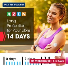 AZEN 60 Pack Freestyle Sensor Covers for Libre 3, Waterproof Adhesive Patches, W