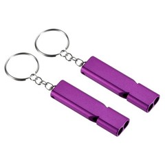 Emergency Survival Whistle, 2 Pack Double Tubes Whistles Super Loud Aluminum …