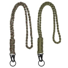 2Pcs Heavy Duty Braided Paracord Lanyard, Army Green Camouflage/Army Green