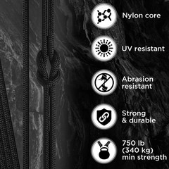 TECEUM Paracord Type IV 750 lb Black – 1000 ft – 4mm – Nylon Strong Tactical …