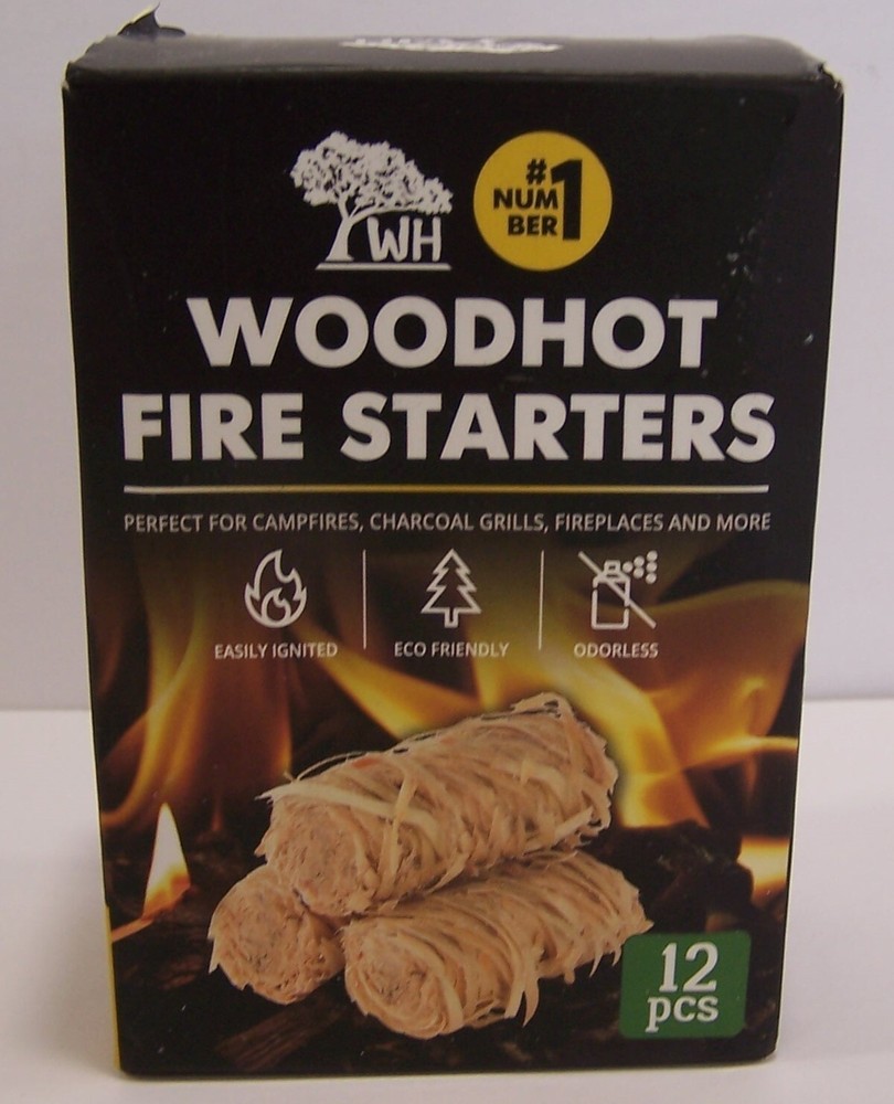 WH Woodhot Quick Ignite Natural Yeti Fire Starter Pack of 12