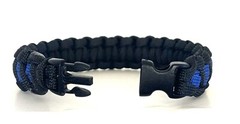 FIRST RESPONDERS – THIN BLUE LINE – POLICE SUPPORT PARACORD BRACELET
