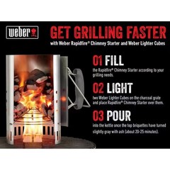 Weber Fire Starter Lighter Cubes (24-Pack) –Made of odorless and non-toxic wax