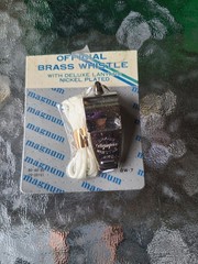 American Whistle Solid Brass Whistle Nickel Finish W/SafeT-Tip & Lanyard Sealed