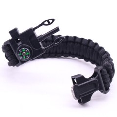 Outdoor Survival Kit Adjustable Paracord Emergency Bracelet Compass Waterproof