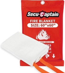 SecuCaptain Emergency Fire Blanket for Home – 60″x60″ 60"x60", Red