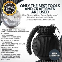 Paracord Grenade Survival Kit 48 Tools Emergency Camping Hiking Climbing Supply
