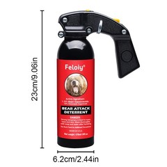 Feloiy 35 Feet BEAR Deterrent Repellent Spray 16 oz GLOW CAP CAMPING HIKING