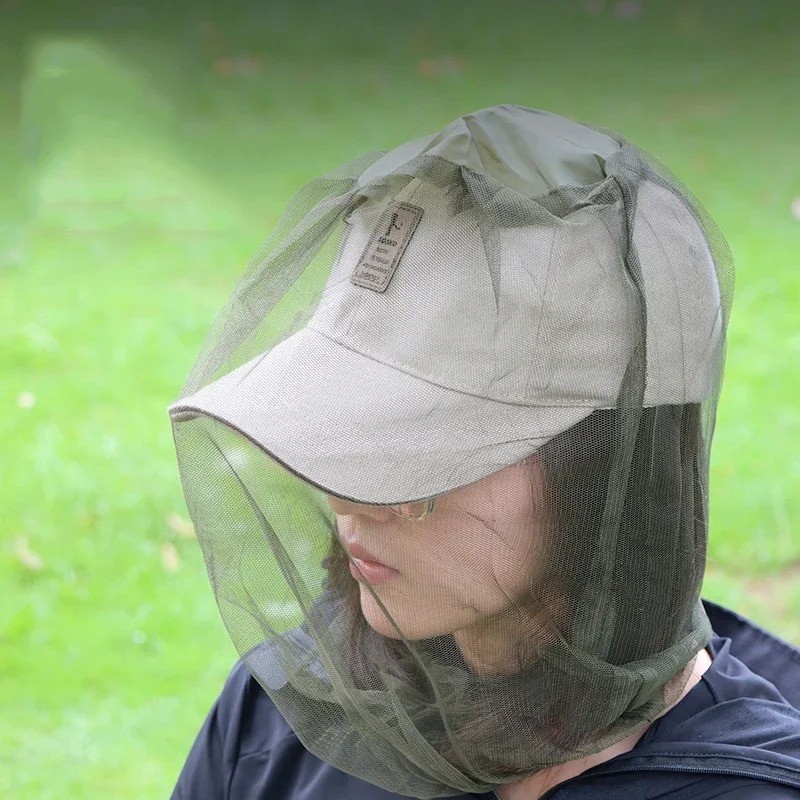 Outdoor Mosquito Head Net Hat Breathable Sun Protection Fishing Hiking