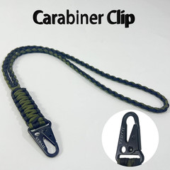 Paracord Lanyard Keychain – Heavy Duty Key Strap with Whistle & Badge ID Wallet