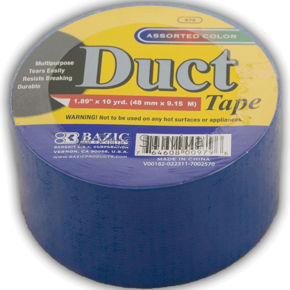 Camping Survival Duct Tape Roll 2″ x 10 Yards Blue Hunting Emergency Shelter