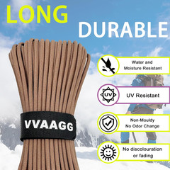 1000 Tan Paracord 50FT Utility Parachute Cord 4Mm Nylon String12 Strand Nylon Ca