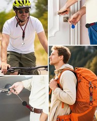 3 Pcs Paracord Lanyard Set with Retractable Keychain – Long & Short Heavy Duty L