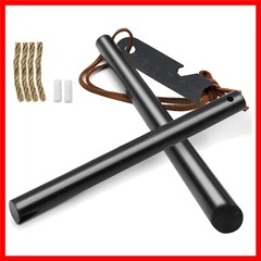 2-Pack Ferro Rod Fire Starter Kit w/6-in-1 Tool & Tinder – Survival Camping