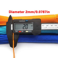 2mm Paracord Rope 25FT 100FT Single Core Polyester Cord Camping Craft Survival D