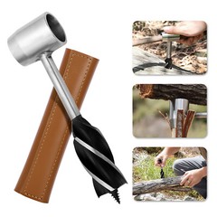 2PC Outdoor Survival Tool Wood Drill Manual Hand Auger Wrench Bushcraft Settlers
