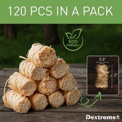 120 PCS Natural Fire Starters for Campfire, BBQ, Fireplace, Wood Stove – Odorles