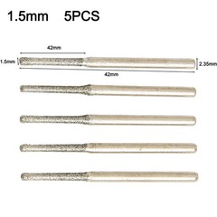 5pcs/set 0.8-2.5mm Drill Bits For Jade Jewelry Fiber Glass Porcelain Tile Drilli