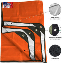 Arcturus Insulated Tarp, Reusable Heavy Duty Thermal Survival Blanket – 60X82In,
