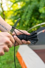 50 ft Black Nylon Paracord – Type III 550 lbs Strength for Camping & Emergencies