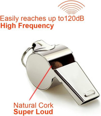 Stainless Steel Sports Whistles with Lanyard, Loud Crisp Sound Whistles Bulk Gre