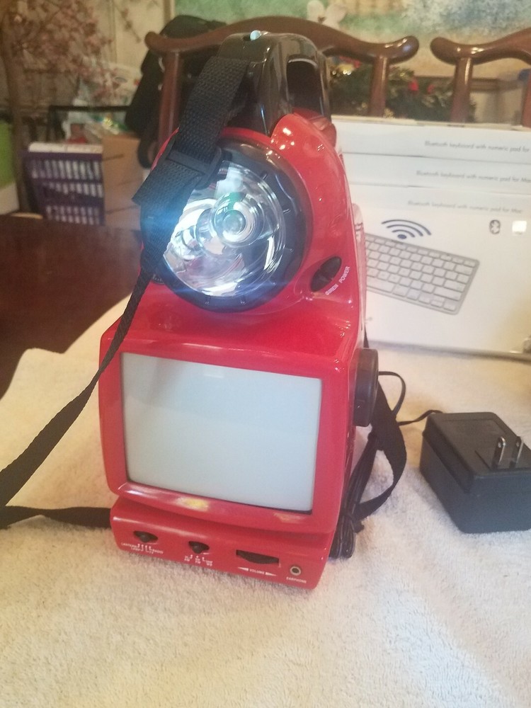 Emergency red radio multi function tv, light compass, thermometer Survival Kit