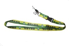 BRASIL YELLOW GREEN CBF LOGO FIFA SOCCER WORLD CUP Lanyard Keychain Passholder