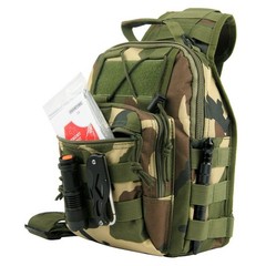 Mini Hiking, Camping Go-Bag Sling Backpack Kit Outdoor Survival Gear Bug Out Bag