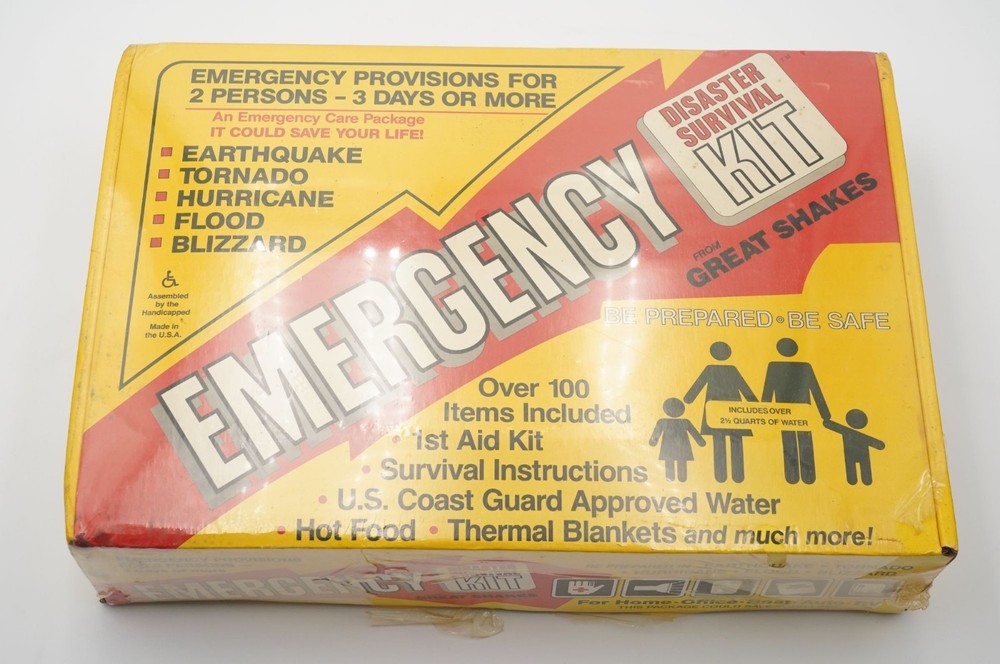 Vintage Great Shakes Disaster Survival Kit SOS Emergency 2 Person New Old Stock