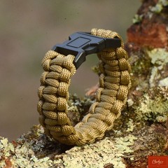 Men’s Khaki 550 Paracord Bracelet Fits 6.5″–6.75″ Wrist Handmade USA (187–188)