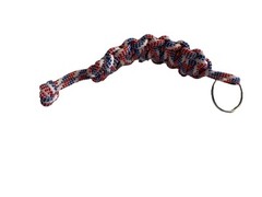American Flag Colors Paracord Keychain Zipper Pull Red White Blue Black 4.75″