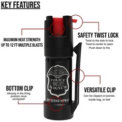 6 Police Magnum pepper spray .50oz bottom clip self defense security protection