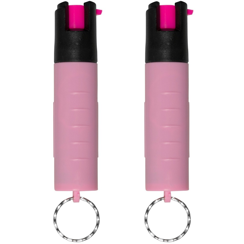 Police Magnum Small Pepper Spray Self Defense- 2 Pack .75oz Key Ring PINK Sleeve