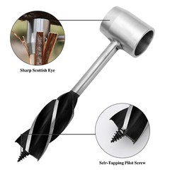 2PC Outdoor Survival Tool Wood Drill Manual Hand Auger Wrench Bushcraft Settlers