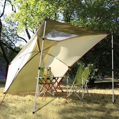 Sunnyglade 2 Pcs Adjustable Tarp Poles, Silver 43.5 inches x [width],