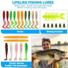 PLUSINNO Fishing Lures, 137Pcs Tackle Box with Included, 5″