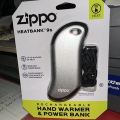 Zippo Heatbank 9s Rechargeable Hand Warmer & Powerbank silver Factory Sealed