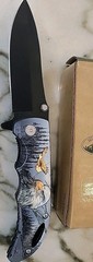 2 knives, one sleeve, one flask, Woodland Creek Be Outdoor Ready Survival Knife