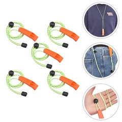 5Pcs Loud Outdoor Safety Whistles with Hanging Rope Assorted Colors