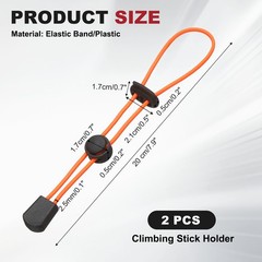 Climbing Stick Holder, Backpack Hiking Pole Ropes 8 Inch & 2 Pcs & Orange