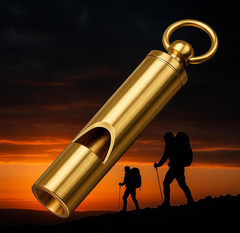 Brass Whistle for Adults, Premium Emergency Whistle, 125Db+, One Piece Outdoor S