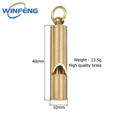 1pc Brass Survival Whistle: High Decibel Emergency Keychain for Outdoor Use
