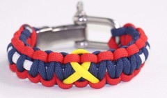 Support Our Troops with Yellow Ribbon Paracord Bracelet Adjustable Shackle