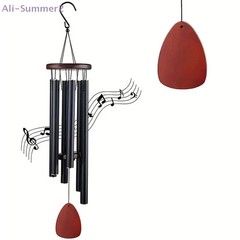New Retro Wood Aluminum Wind Chime 6 Tube Balcony Decor Fast Shipping