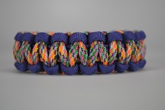 550 Paracord Survival Bracelet Cobra Purple/Rainbow «Made in the USA»