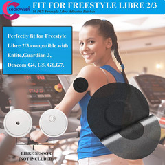 50 Pack Waterproof Sensor Covers for Freestyle Libre 2/3,CGM Adhesive Patches wi
