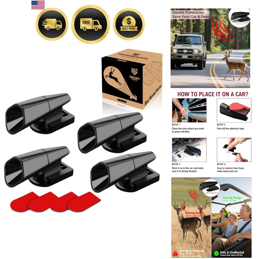 4 PCS Deer Whistles Deer Warning Devices with Waterproof Adhesive Tapes for C…