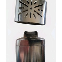 Vintage Metal Pocket Hand Warmer & Bag Starburst Pattern Camping Hunting Outdoor