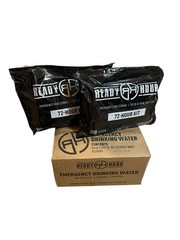 Ready Hour 2 Packs 72-Hour Survival Kit + 64 Emergency Drinking Water Packs NIB