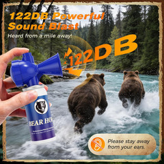 2 Pack Bear Horn, 122Db Loud Bear Horns to Scare Bear, Handheld Air Horn with Ea